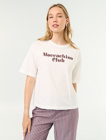 Conjunto de pijama de algodão - T-shirt + calças