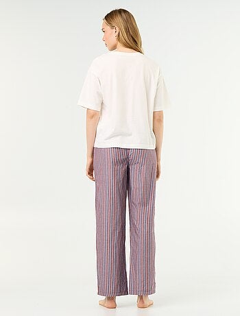 Conjunto de pijama de algodão - T-shirt + calças