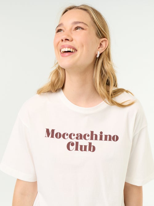 Conjunto de pijama de algodão - T-shirt + calças - Kiabi Conjunto de pijama de algodão - T-shirt + calças - Kiabi