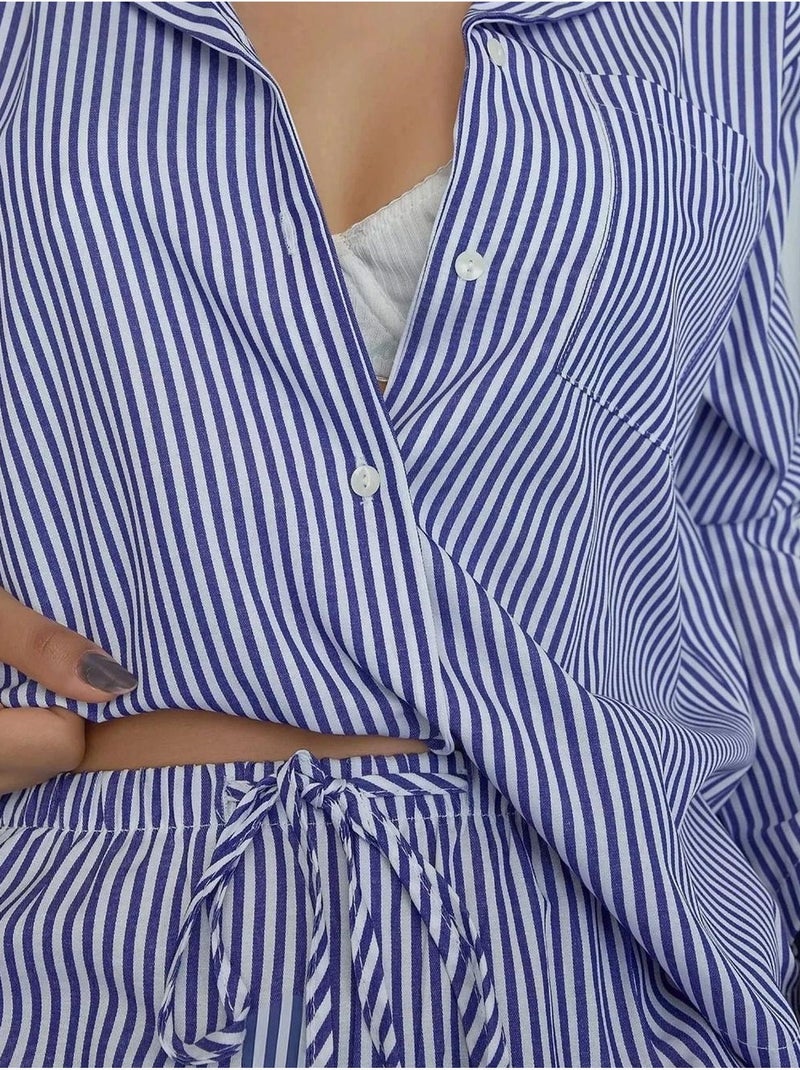 Conjunto de pijama de algodão às riscas hiccup Azul-céu - Kiabi