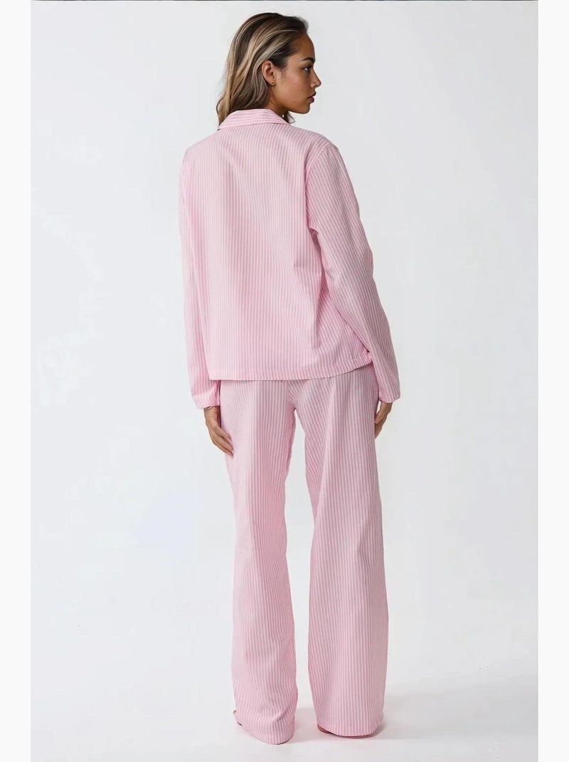Conjunto de pijama de algodão às riscas hiccup Rosa - Kiabi
