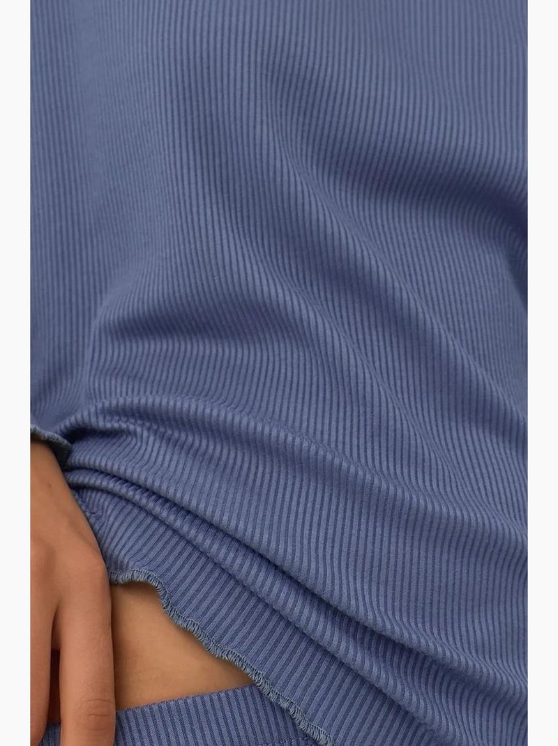 Conjunto de pijama de cintura alta e manga comprida hiccup Azul-lago - Kiabi