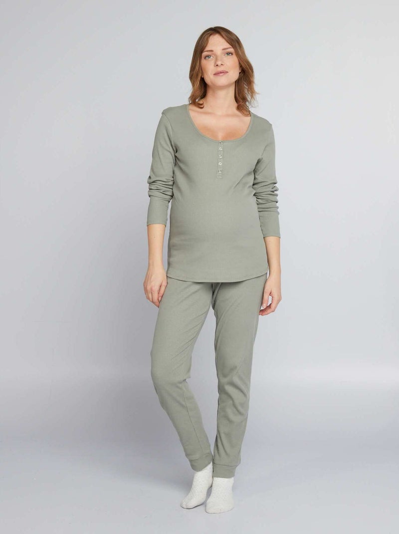 Conjunto de pijama de grávida - 2 peças VERDE - Kiabi