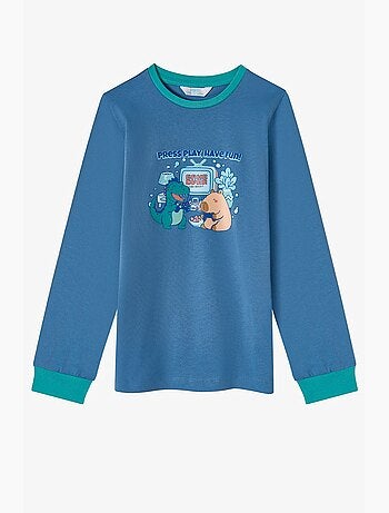 Conjunto de pijama de manga comprida capy&dino together para menino penti