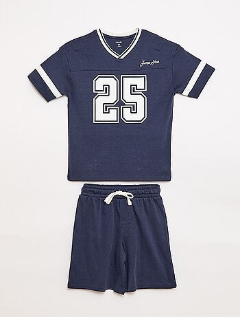 Conjunto de pijama de manga curta em algodão