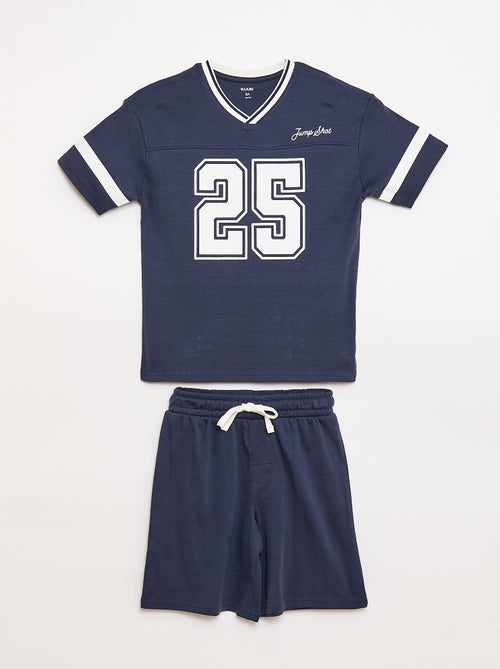 Conjunto de pijama de manga curta em algodão - Kiabi