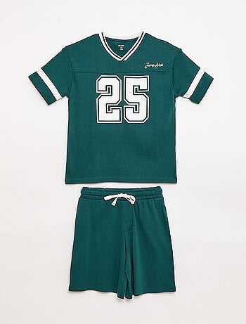 Conjunto de pijama de manga curta em algodão