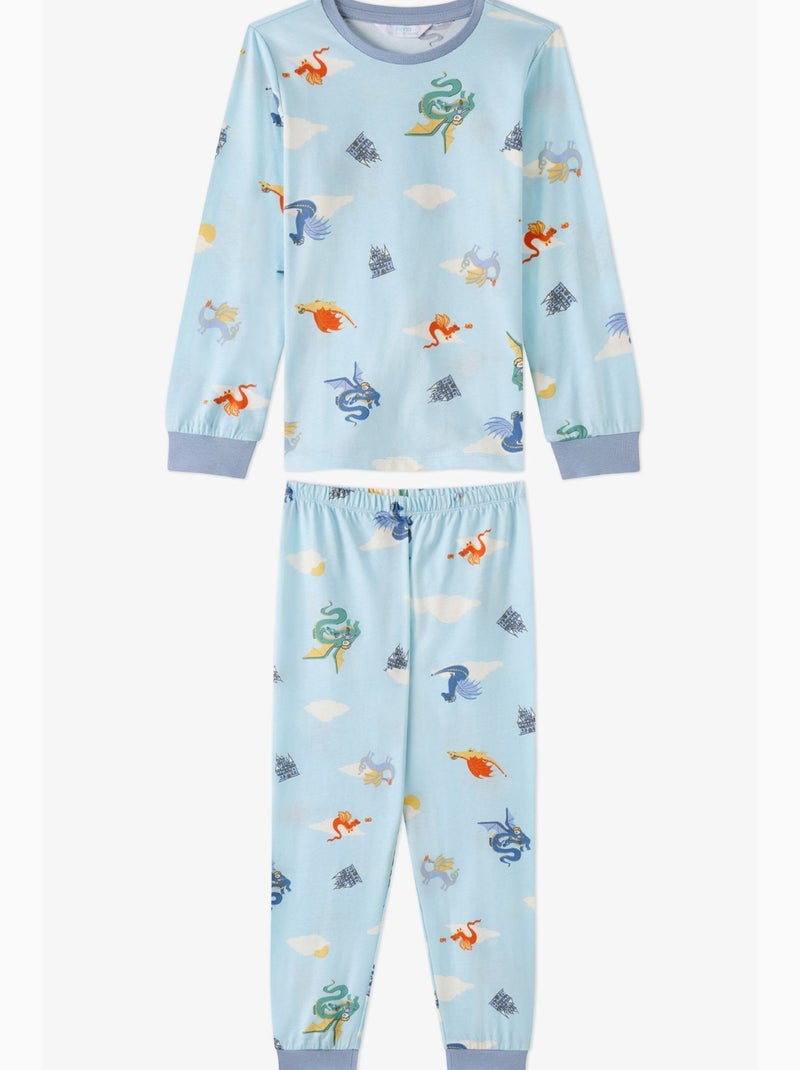 Conjunto de pijama de menino mini dragon riders de manga comprida penti Azul-céu - Kiabi