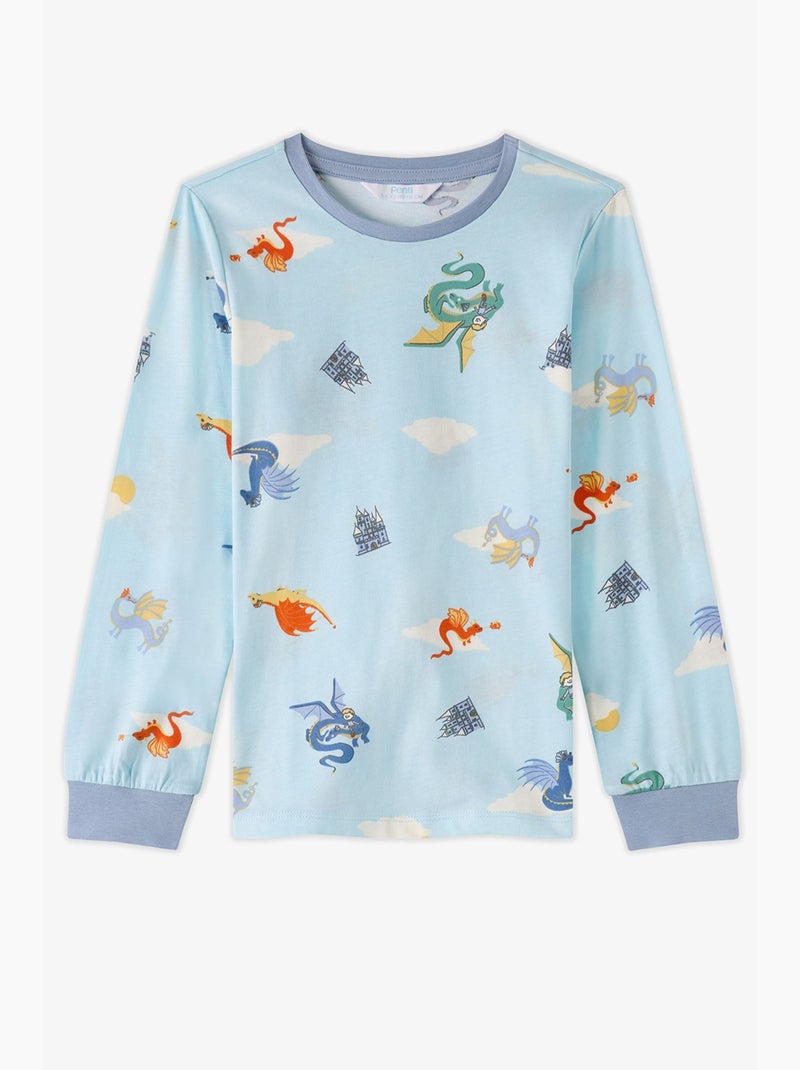 Conjunto de pijama de menino mini dragon riders de manga comprida penti Azul-céu - Kiabi