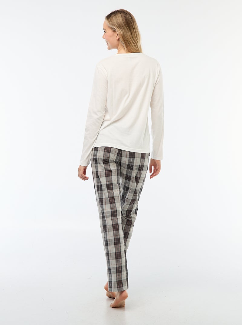 Conjunto de pijama de Natal - 2 peças Branco - Kiabi