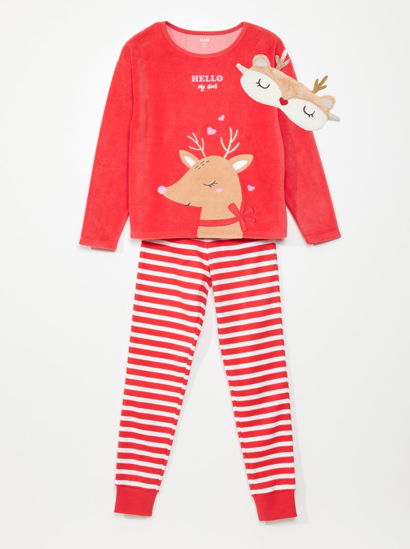Conjunto de pijama de Natal  - 3 peças VERMELHO - Kiabi