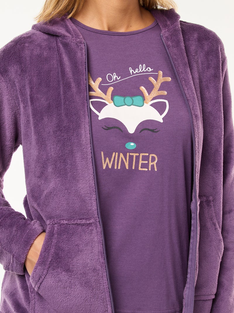Conjunto de pijama de Natal - 3 peças Violeta - Kiabi