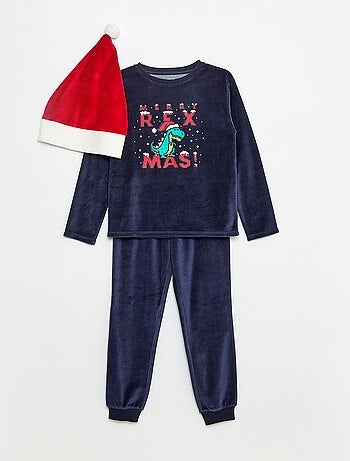 Conjunto de pijama de Natal com gorro