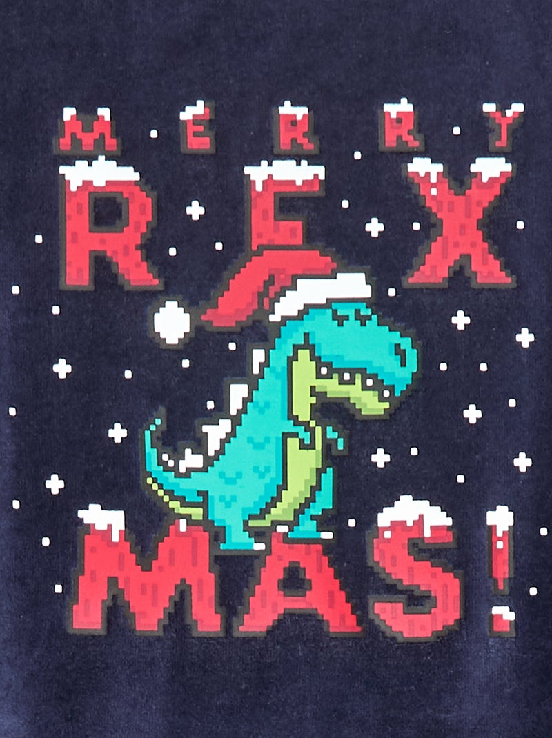 Conjunto de pijama de Natal com gorro Azul - Kiabi