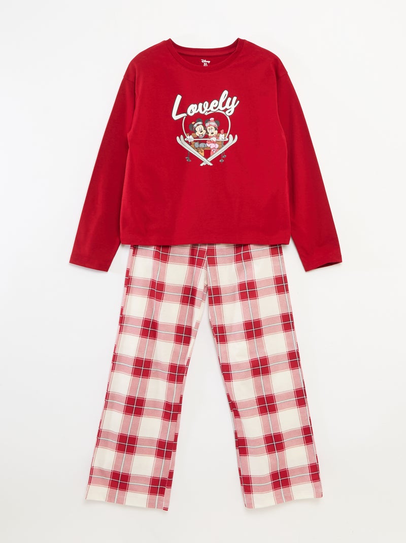Conjunto de pijama de Natal 'Disney' 'Minnie' em jersey de algodão Vermelho - Kiabi