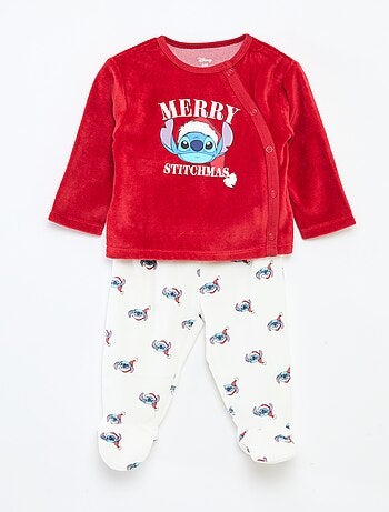 Conjunto de pijama de Natal estampado 'Disney' 'Stitch' em algodão
