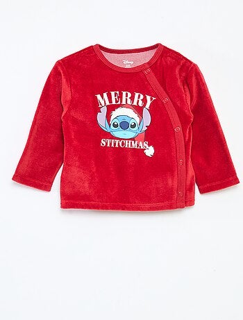 Conjunto de pijama de Natal estampado 'Disney' 'Stitch' em algodão