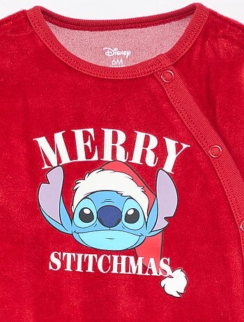 Conjunto de pijama de Natal estampado 'Disney' 'Stitch' em algodão