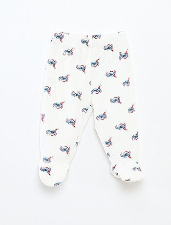 Conjunto de pijama de Natal estampado 'Disney' 'Stitch' em algodão