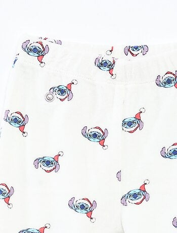 Conjunto de pijama de Natal estampado 'Disney' 'Stitch' em algodão