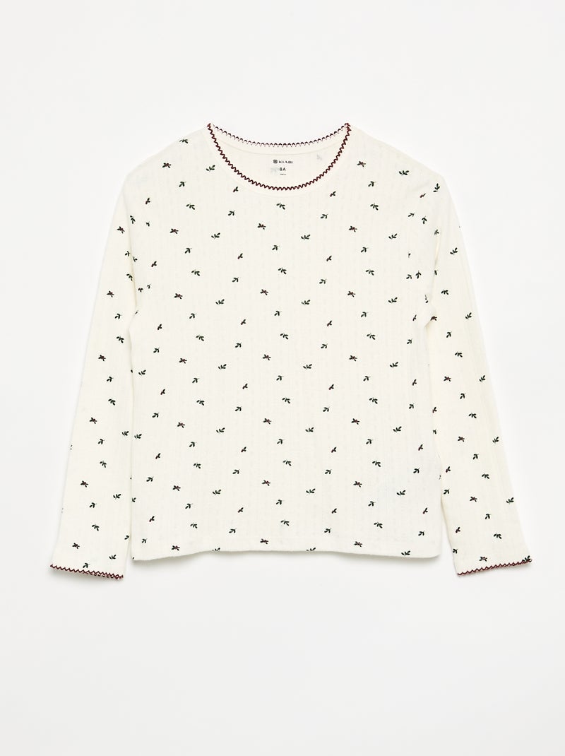 Conjunto de pijama de Natal para menina de 3 peças - T-shirt + calças + casaco Cru - Kiabi