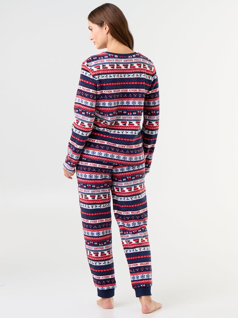 Conjunto de pijama de polar - 2 peças Azul - Kiabi