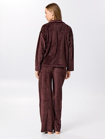 Conjunto de pijama de veludo - 2 peças