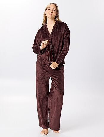 Conjunto de pijama de veludo - 2 peças