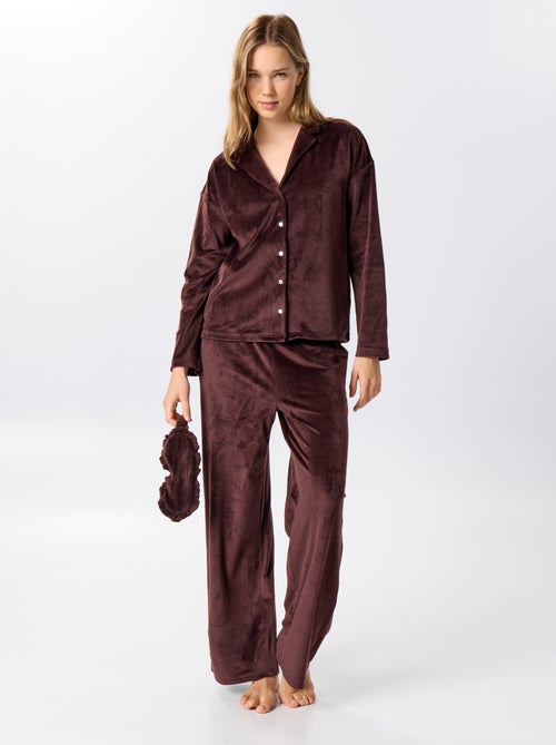 Conjunto de pijama de veludo - 2 peças - Kiabi