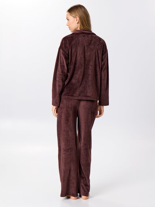 Conjunto de pijama de veludo - 2 peças - Kiabi