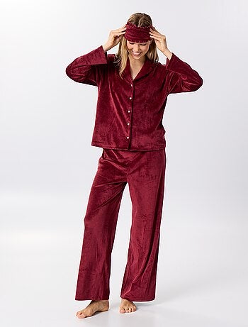 Conjunto de pijama de veludo - 2 peças