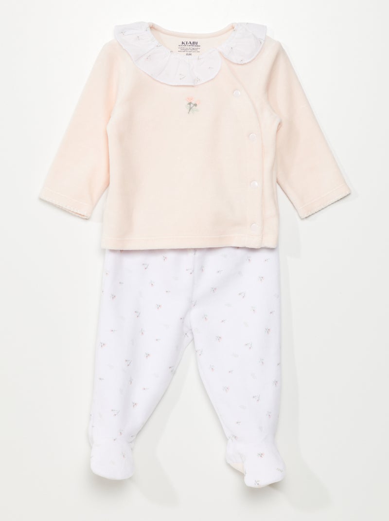 Conjunto de pijama de veludo BRANCO - Kiabi
