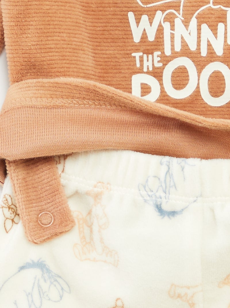 Conjunto de pijama de veludo 'Disney' camisola + calças - 2 peças Castanho - Kiabi