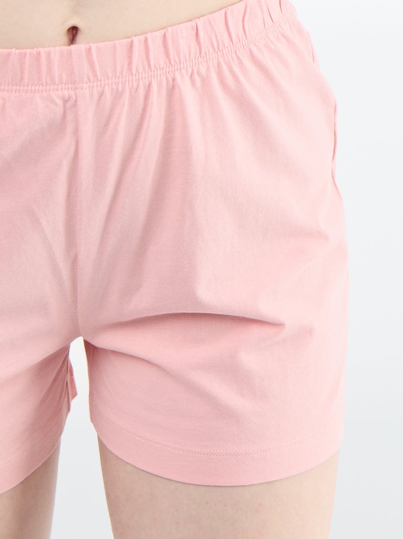 Conjunto de pijama 'Diddle' calções + t-shirt - 2 peças Branco - Kiabi