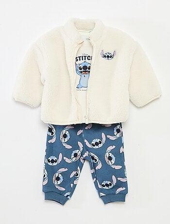 Conjunto de pijama 'Disney' 'Stitch' casaco + T-shirt + calças de jogging
