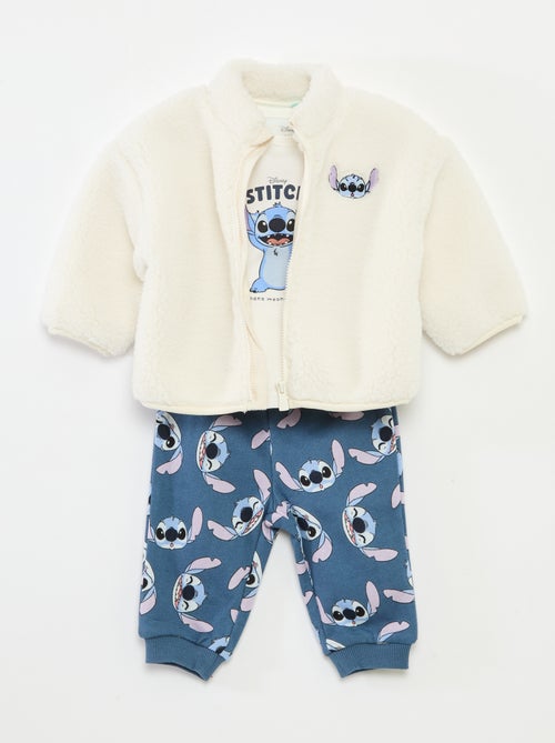 Conjunto de pijama 'Disney' 'Stitch' casaco + T-shirt + calças de jogging - Kiabi