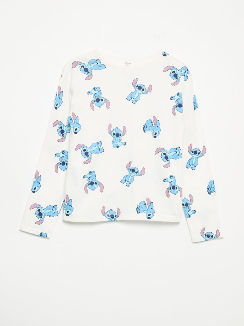 Conjunto de pijama 'Disney' t-shirt comprida + calças - 2 peças Branco - Kiabi