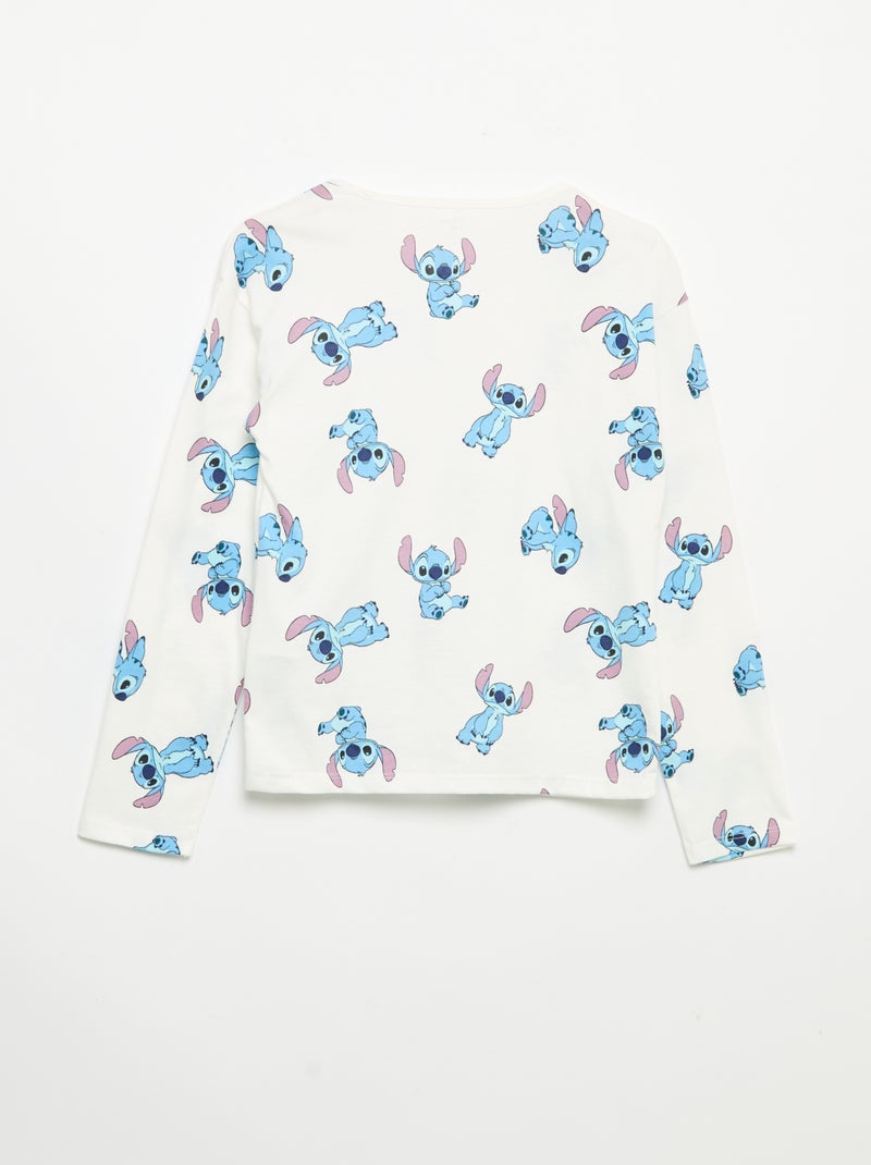 Conjunto de pijama 'Disney' t-shirt comprida + calças - 2 peças Branco - Kiabi