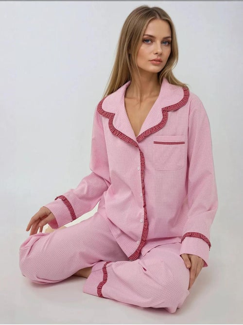 Conjunto de pijama em algodão aos quadrados com colarinho de camisa hiccup - Kiabi Conjunto de pijama em algodão aos quadrados com colarinho de camisa hiccup - Kiabi