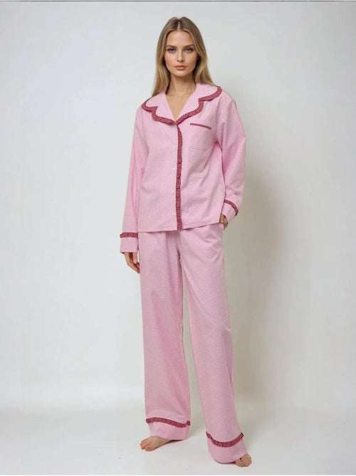 Conjunto de pijama em algodão aos quadrados com colarinho de camisa hiccup - Kiabi Conjunto de pijama em algodão aos quadrados com colarinho de camisa hiccup - Kiabi