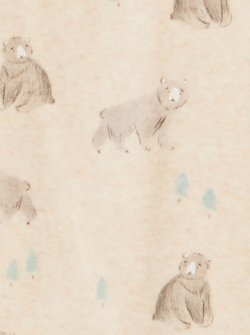 Conjunto de pijama em algodão Bege - Kiabi