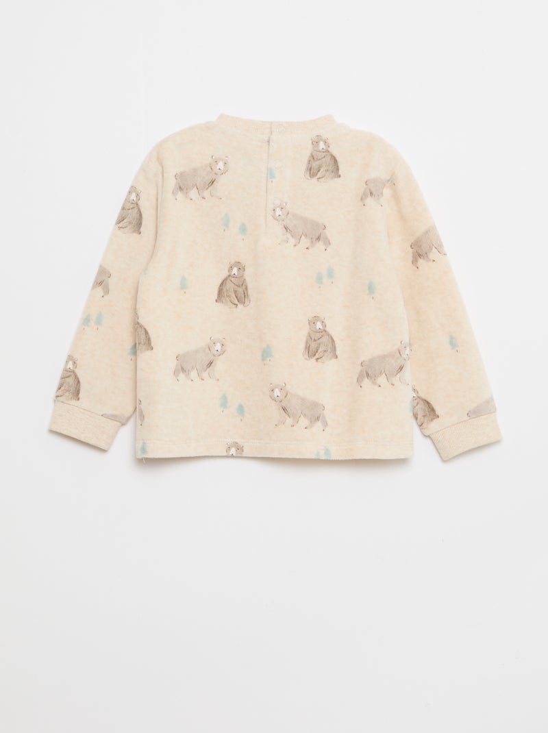 Conjunto de pijama em algodão Bege - Kiabi