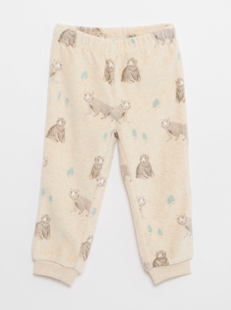 Conjunto de pijama em algodão Bege - Kiabi