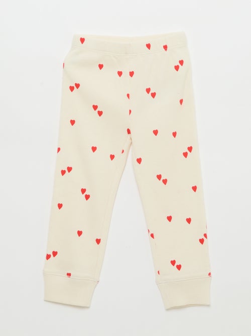 Conjunto de pijama em algodão canelado - 2 peças - Kiabi