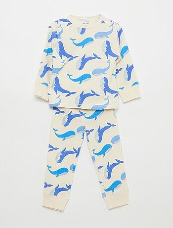 Conjunto de pijama em algodão canelado - 2 peças