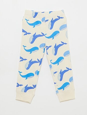 Conjunto de pijama em algodão canelado - 2 peças