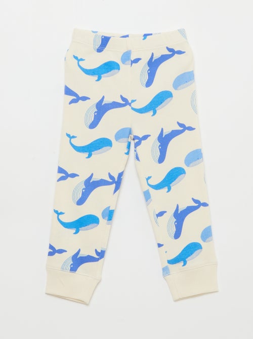 Conjunto de pijama em algodão canelado - 2 peças - Kiabi