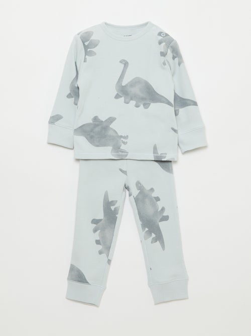 Conjunto de pijama em algodão canelado - 2 peças - Kiabi