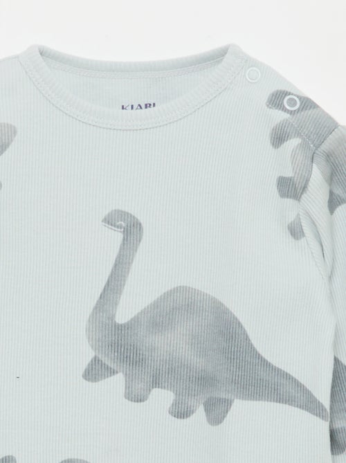 Conjunto de pijama em algodão canelado - 2 peças - Kiabi