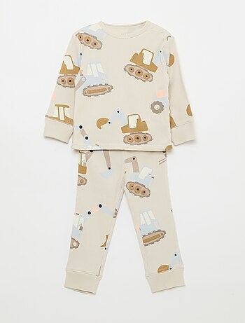 Conjunto de pijama em algodão canelado - 2 peças